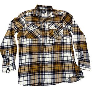 Doggy Supply By Snoop Dogg Mens Plaid Flannel Shirt Medium Long Sleeve